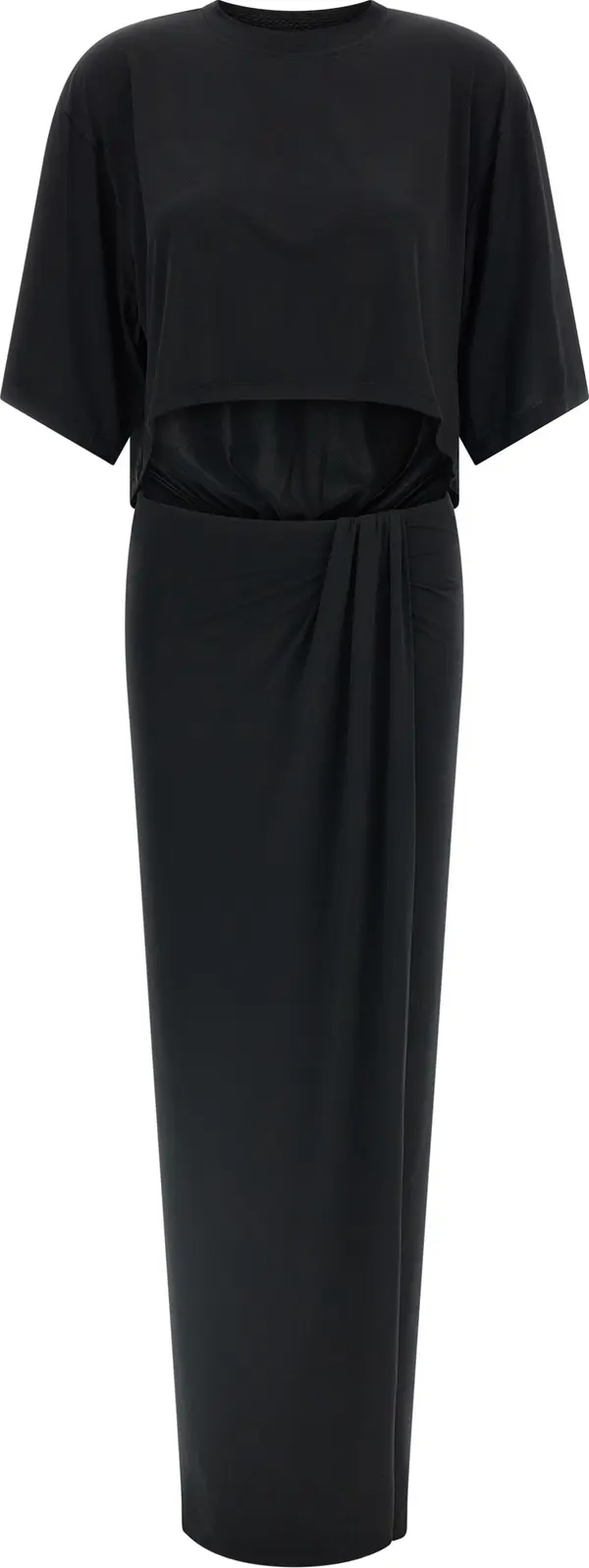 Black Polyester Long Dress