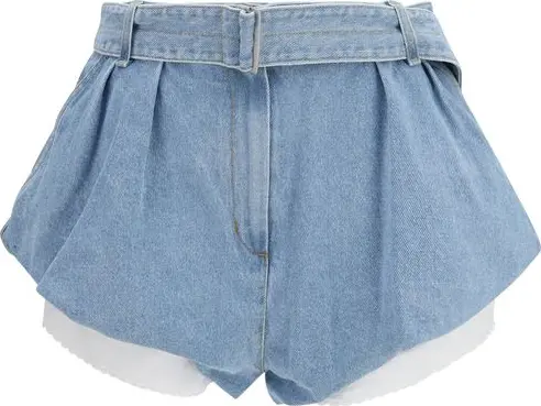 Blue Cotton Bermuda Shorts