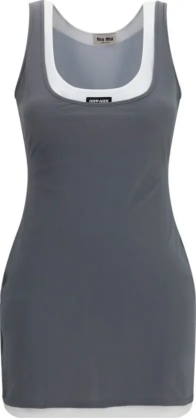 Gray Recycled Polyamide Casual Dress