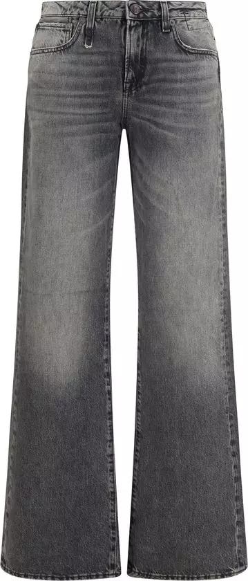 Gray Cotton Straight-Leg Jeans