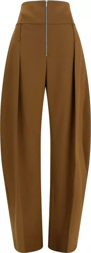 Brown Wool Oves Aries Casual Pants