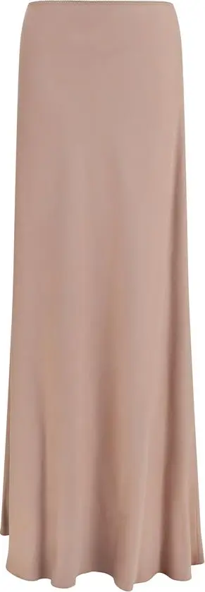 Beige Lyocell Long Skirt