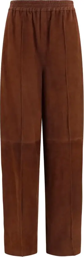 Brown Leather Casual Pants