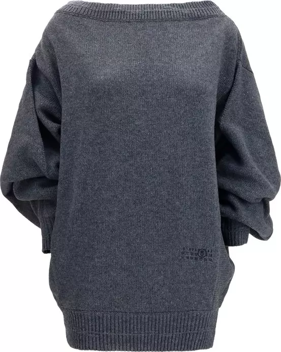 Gray Wool Oves Aries Casual Dress