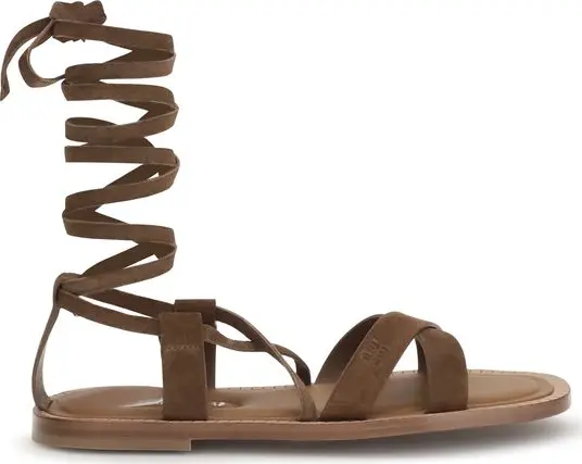 Brown Calf Leather Bos Taurus Strap-On Sandals