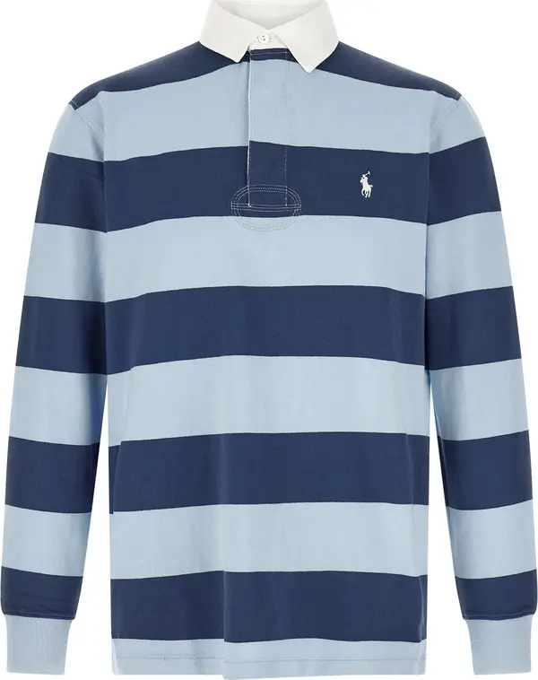 Blue Cotton Polo Shirt