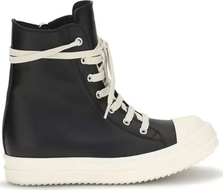 Black Calf Leather Bos Taurus High Top Sneakers