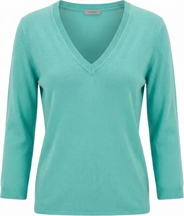 Blue Cotton Women Sweater
