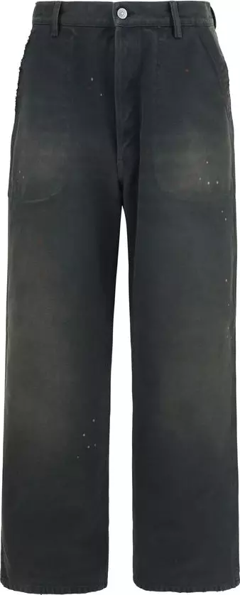 Gray Cotton Casual Pants