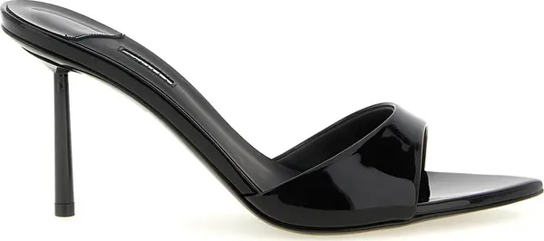 Black Polyethylene Stiletto Heel Sandals
