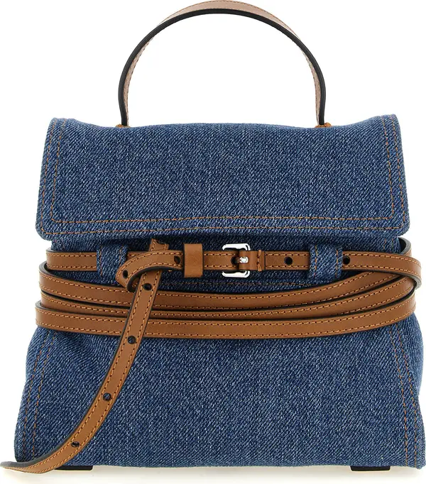 Blue Cotton Handbag
