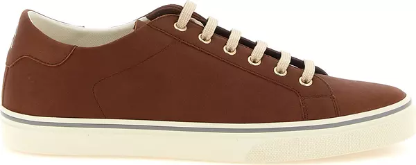 Brown Calfskin Low Top Sneakers