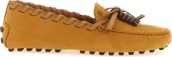 Beige Calfskin Slip-On Loafers