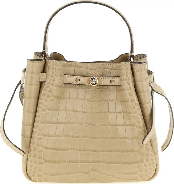 Beige Cowhide Shoulder Bag