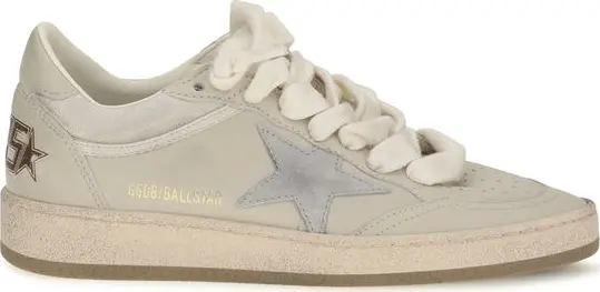 Beige Calf Leather Bos Taurus Low Top Sneakers