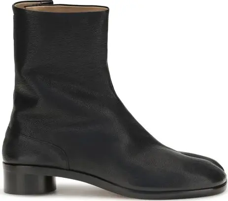Black Calf Leather Bos Taurus Ankle Boots
