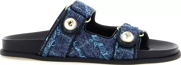 Blue Tencel Slides