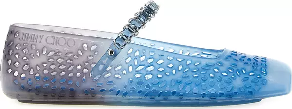 Blue Plastic Ballet Flats