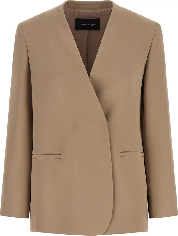 Beige Acetate Blazer