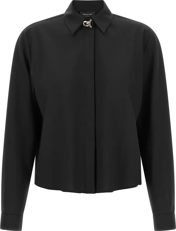 Black Virgin Wool Blouse