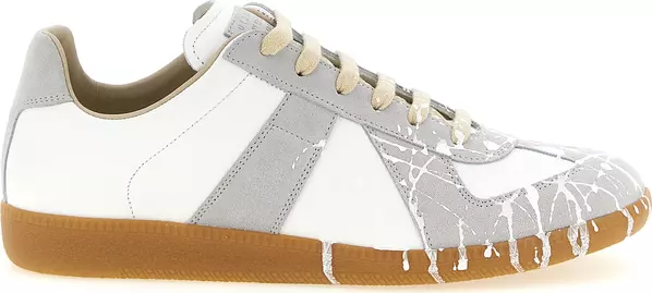 Gray Calfskin Low Top Sneakers
