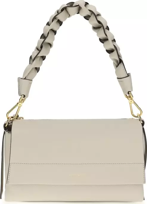 Beige Calf Leather Bos Taurus Shoulder Bag