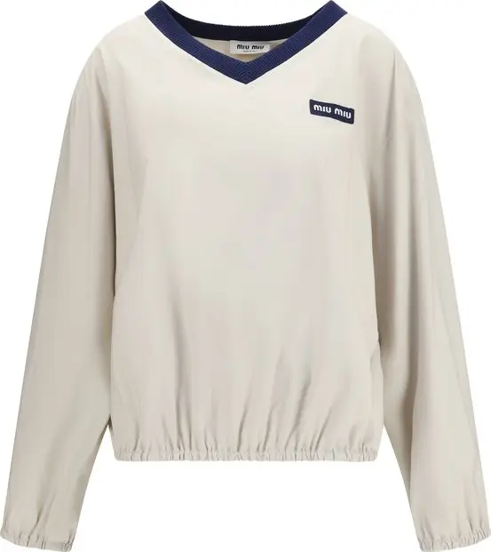 Beige Recycled Polyester Sweatshirt