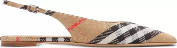 Brown Fabric Ballet Flats