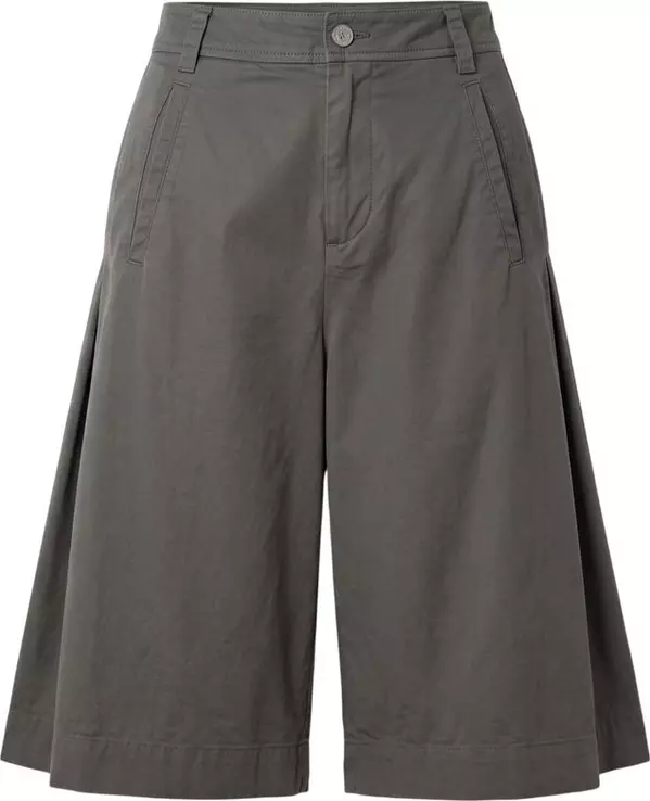 Grey Cotton Women Shorts