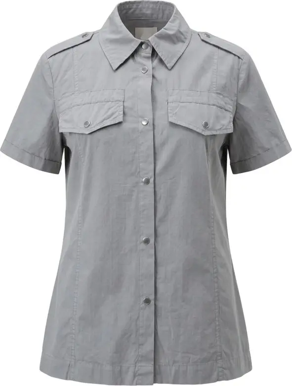 Grey Cotton Women Shirt