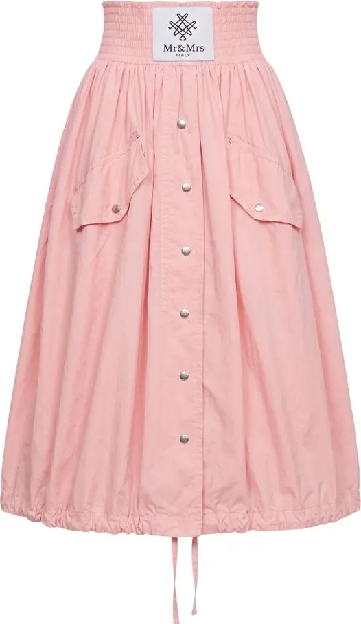 Pink Polyester Women Skirt