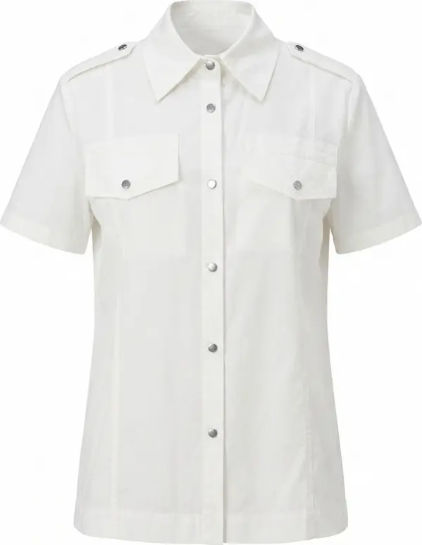 White Cotton Women Shirt
