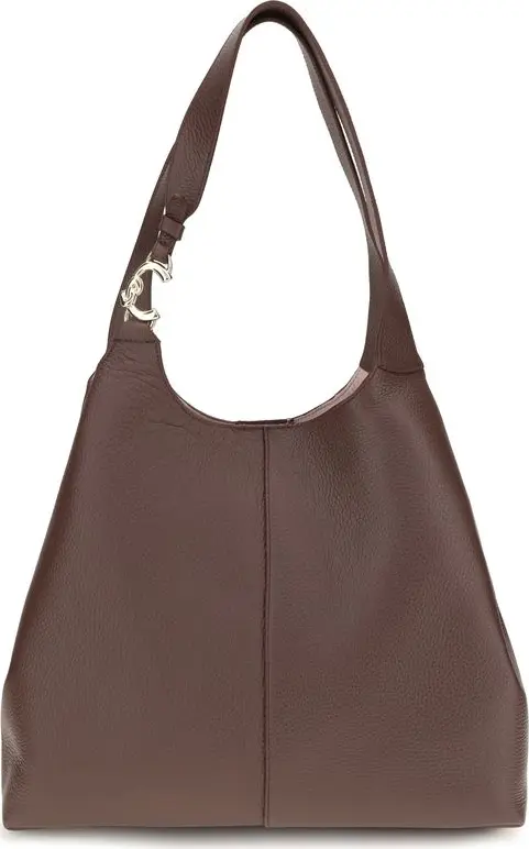 Beige Calf Leather Bos Taurus Shoulder Bag