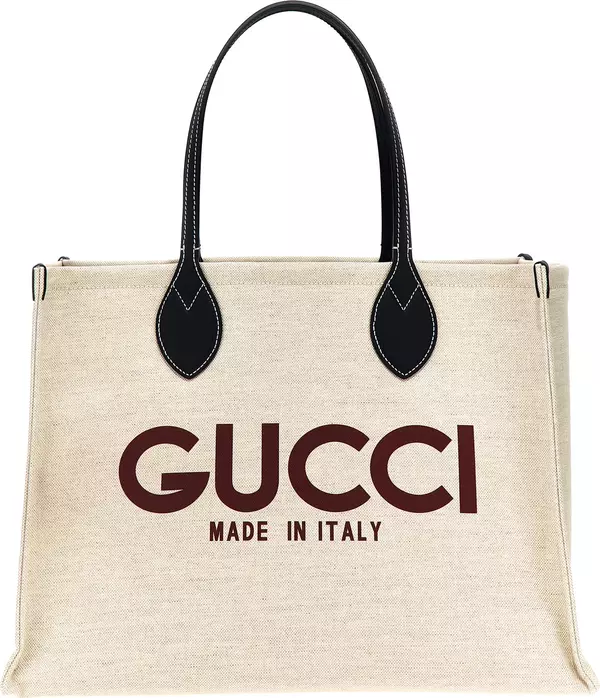 Beige Polyethylene Tote Bag