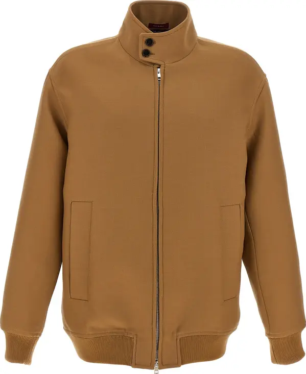 Brown Wool Full-Length Jacket