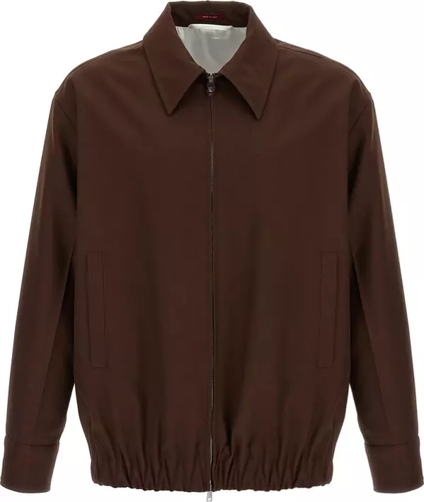 Brown Wool Full-Length Jacket