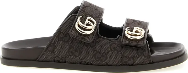 Brown Cotton Slides