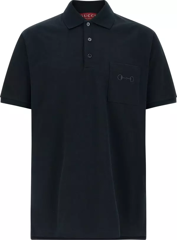 Blue Cotton Polo Shirt