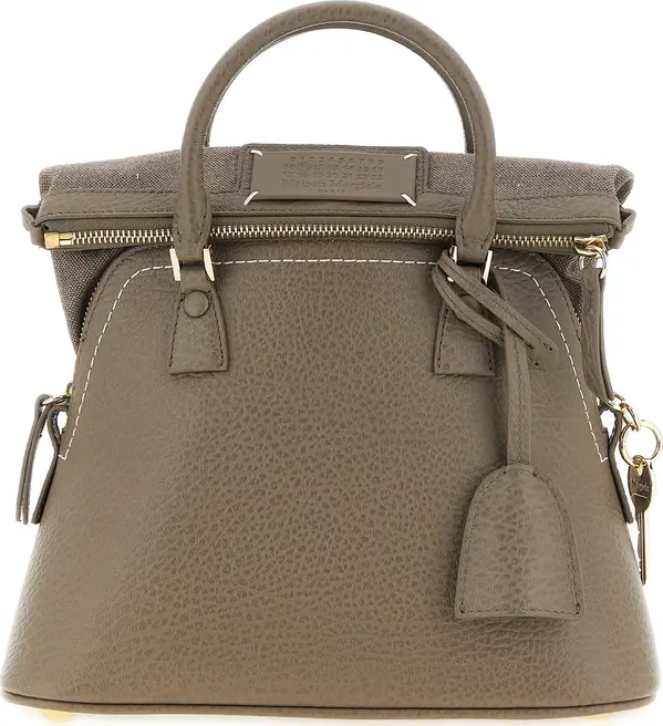 Gray Calfskin Shoulder Bag