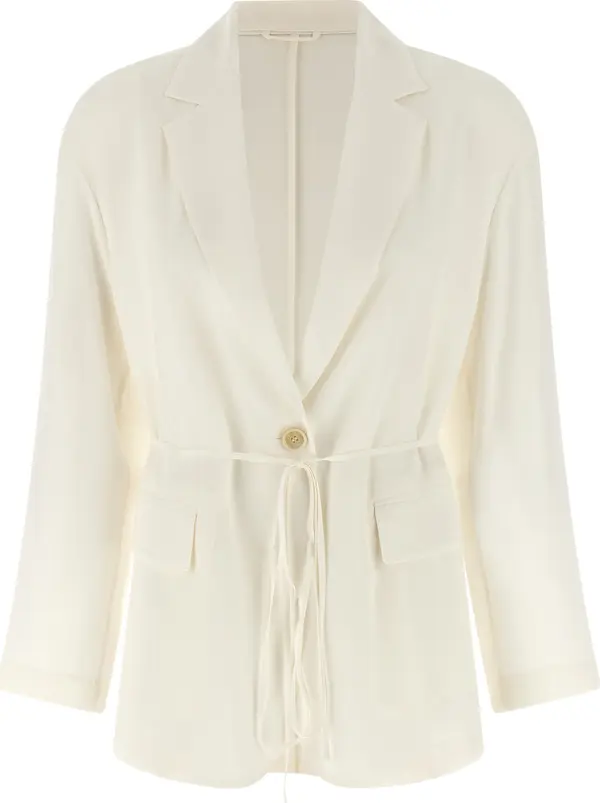 Beige Silk Blazer
