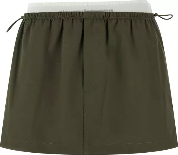 Bicolor Cotton Long Skirt