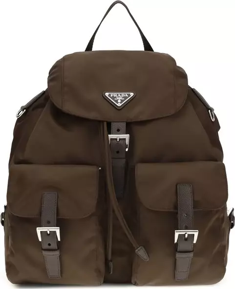 Brown Recycled Polyamide Backpack