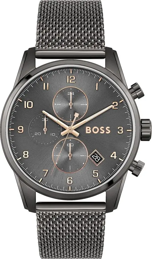 Gray Stainless Steel Dress Watch