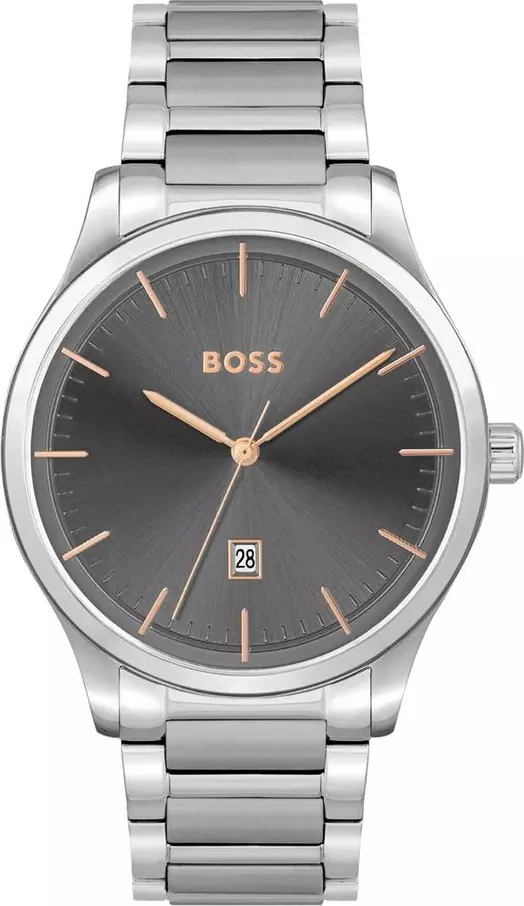 Gray Stainless Steel Dress Watch