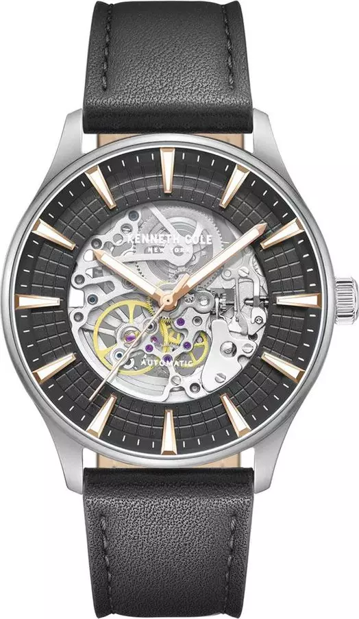 Black Leather Dress Watch