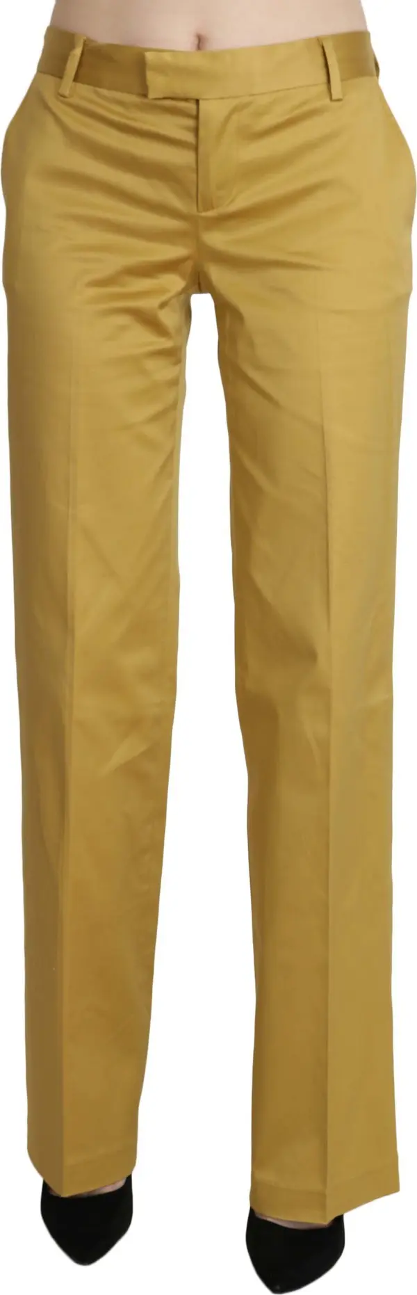 Mustard Yellow Straight Formal Trousers Pants