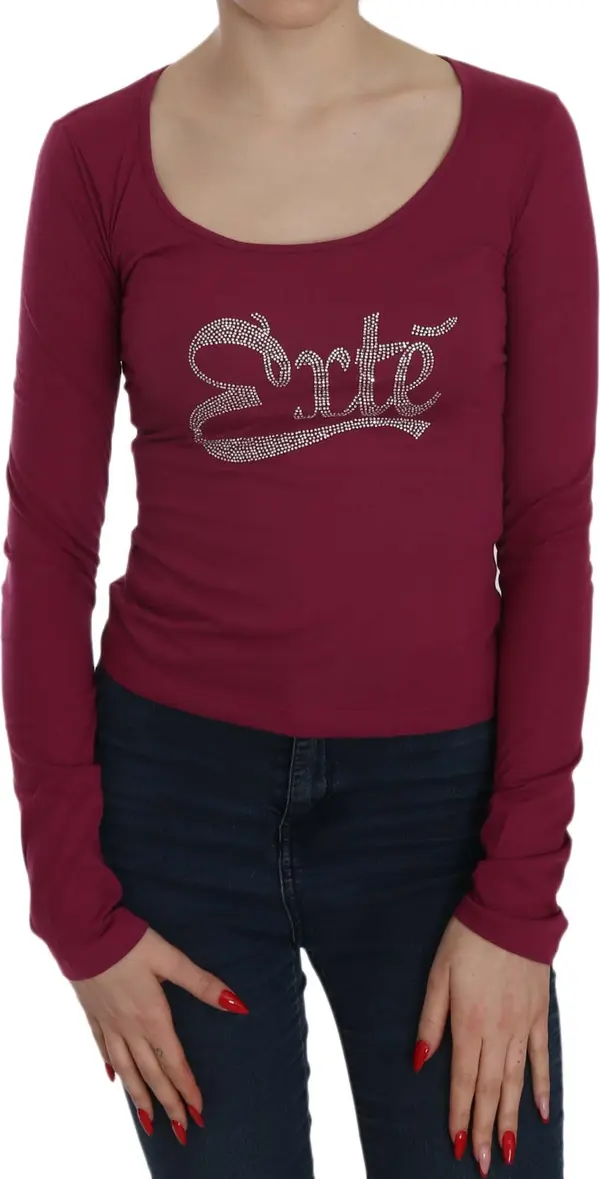 Crystal Embellished Long Sleeve Casual Top
