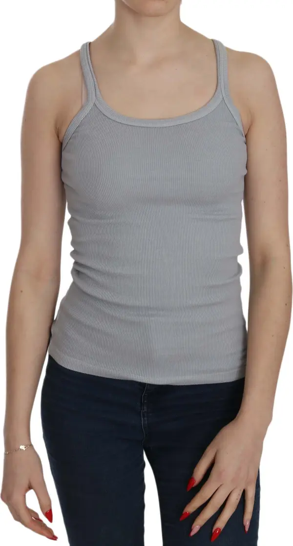 Light Grey Sleeveless Spaghetti Strap Blouse