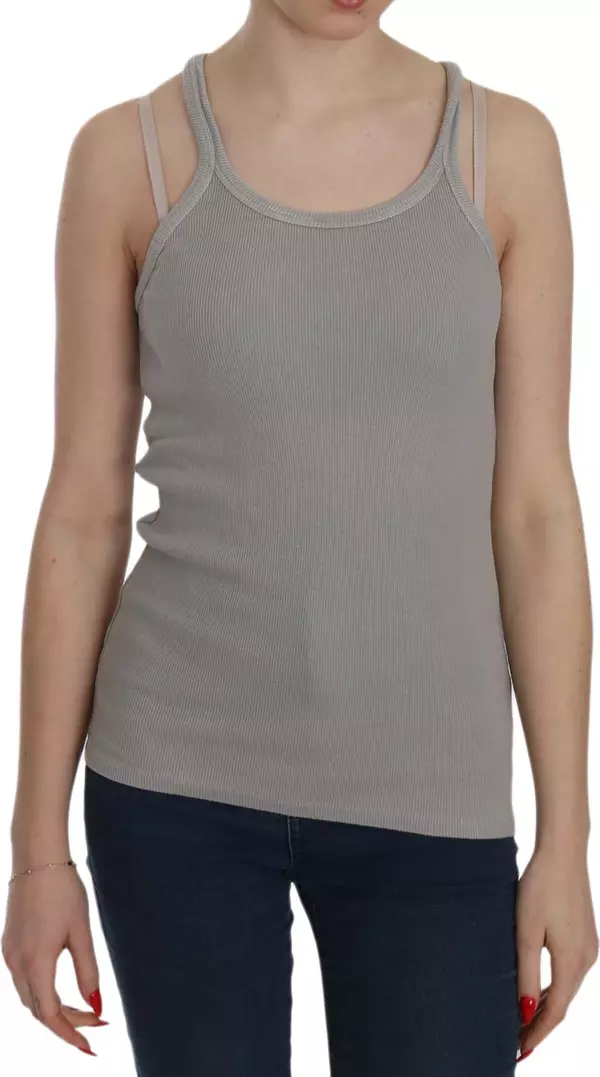 Grey Sleeveless Spaghetti Strap Shirt