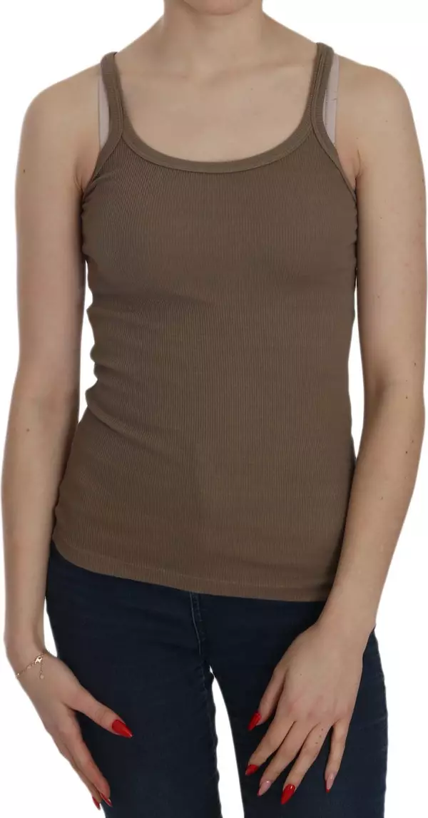 Brown Sleeveless Spaghetti Strap Top